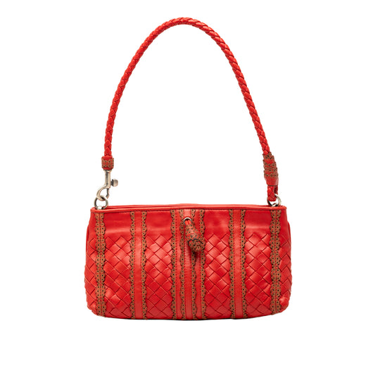 Leather Intrecciato Stripe Shoulder Bag - Image 1