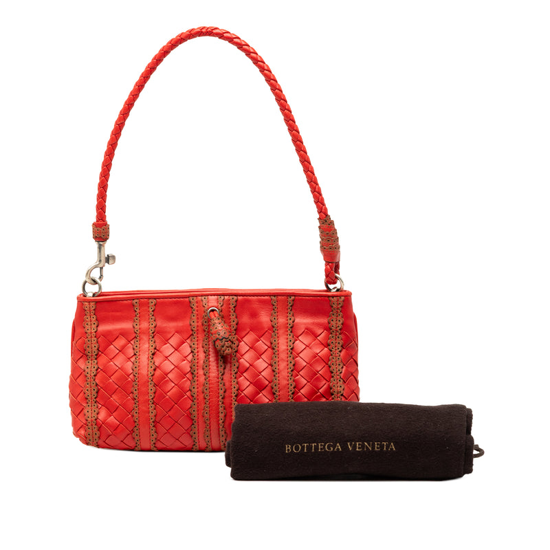 Leather Intrecciato Stripe Shoulder Bag - Image 8