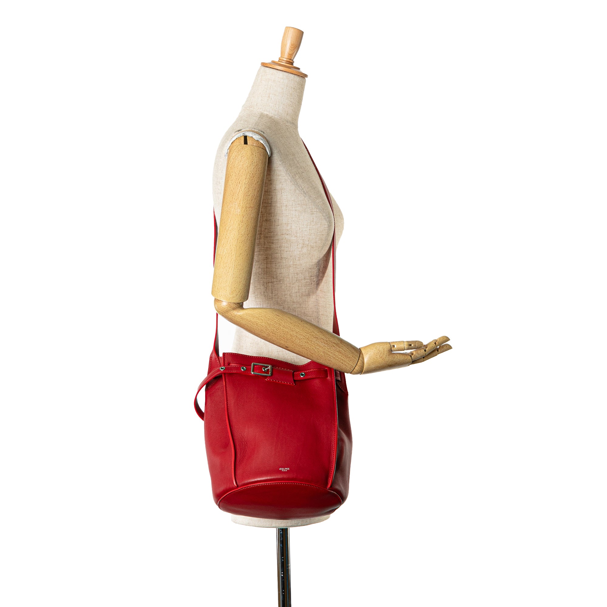 Leather Big Bag Bucket Crossbody - Image 9