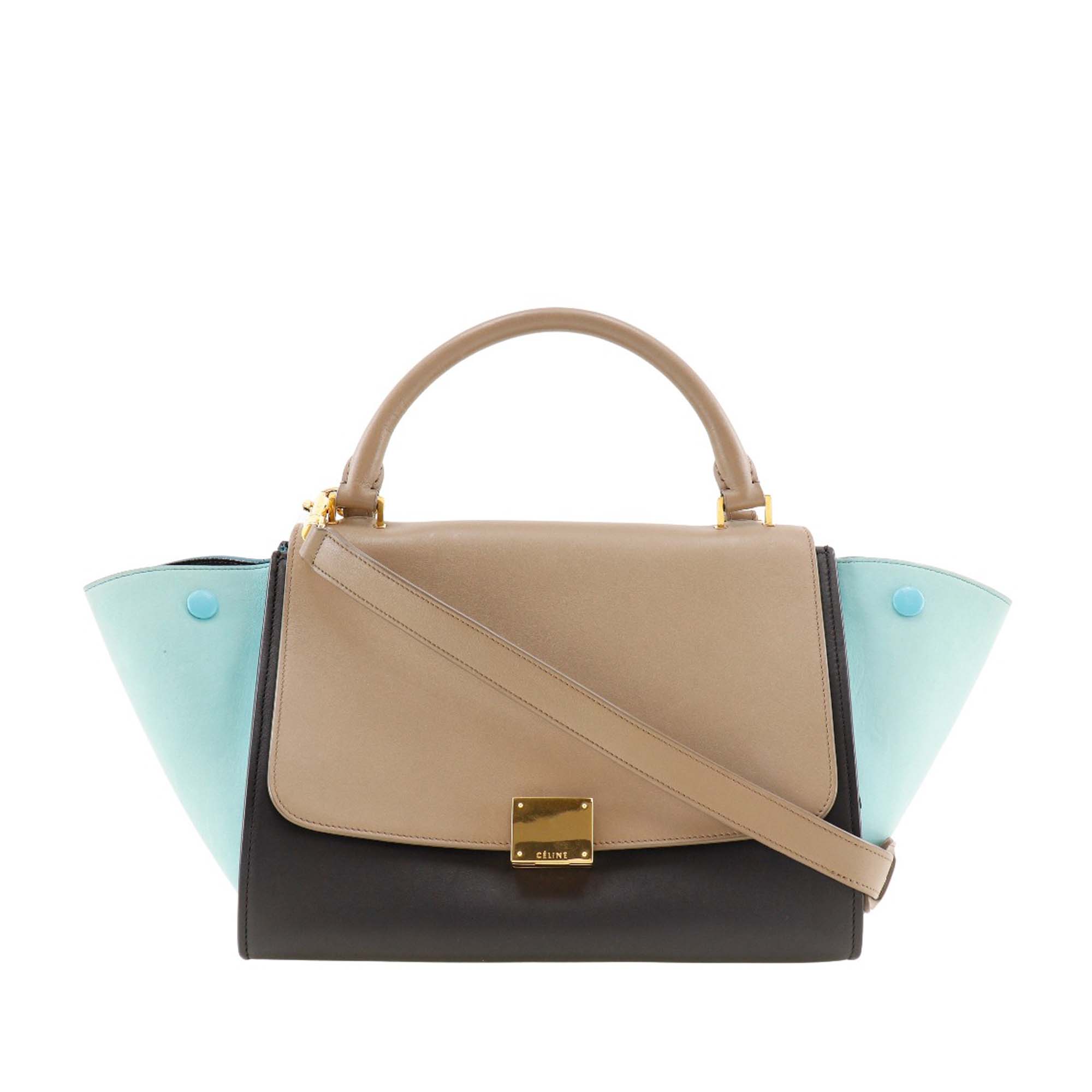 Small Tricolor Leather Trapeze Satchel - Image 1