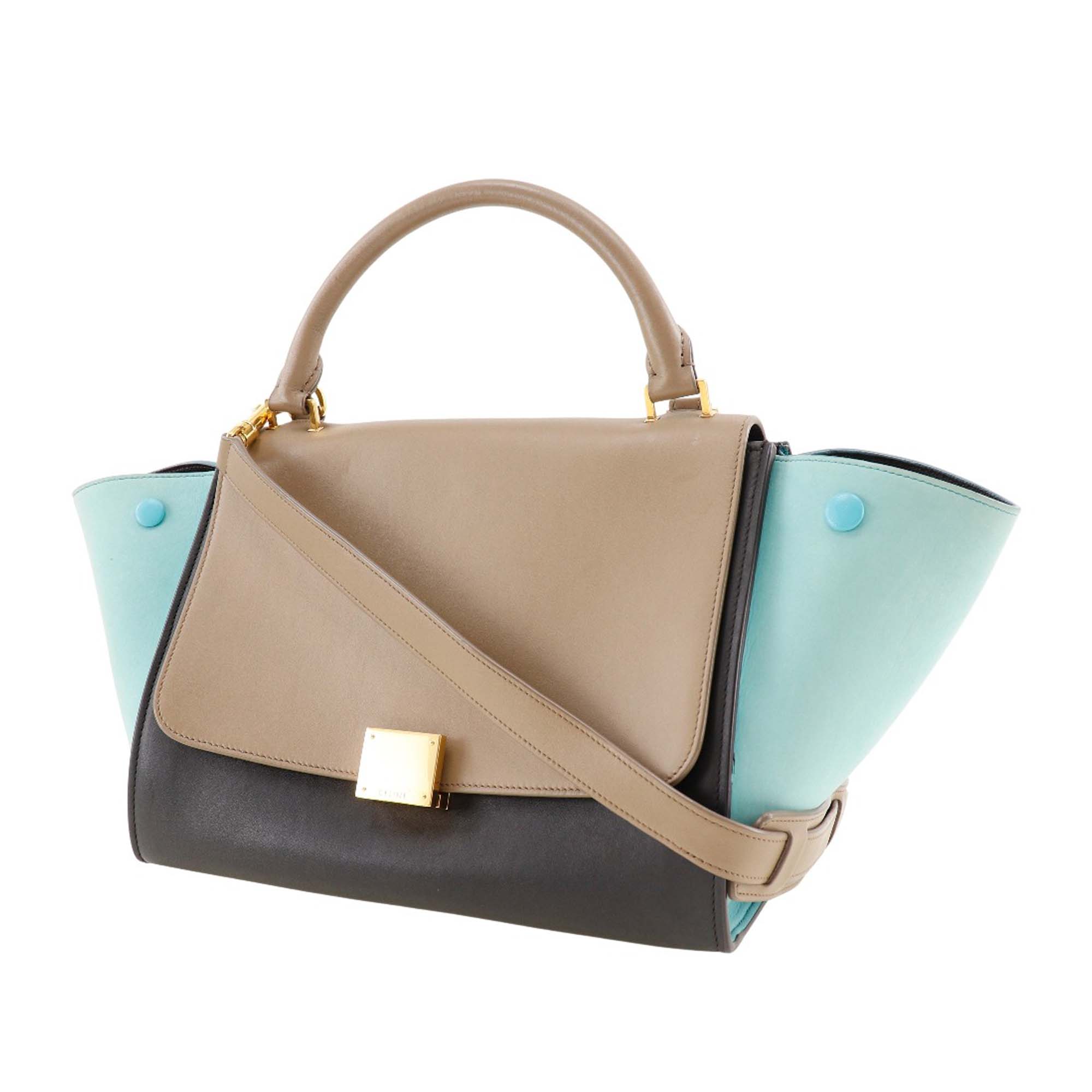 Small Tricolor Leather Trapeze Satchel - Image 3