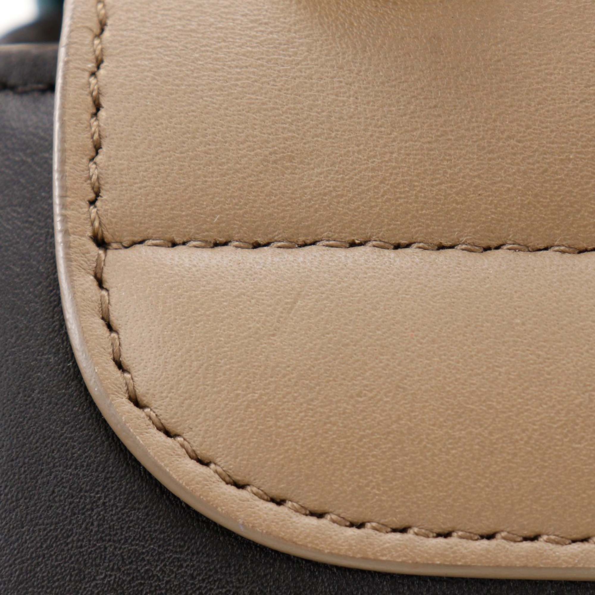 Small Tricolor Leather Trapeze Satchel - Image 7
