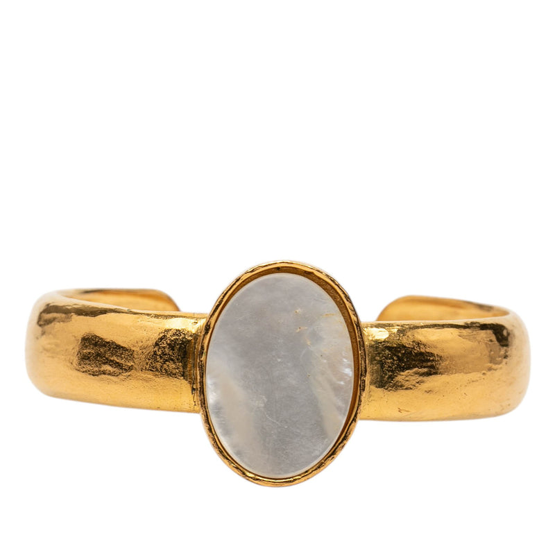 CC Gold Plated Faux Pearl Mother of Pearl Cuff Bracelet