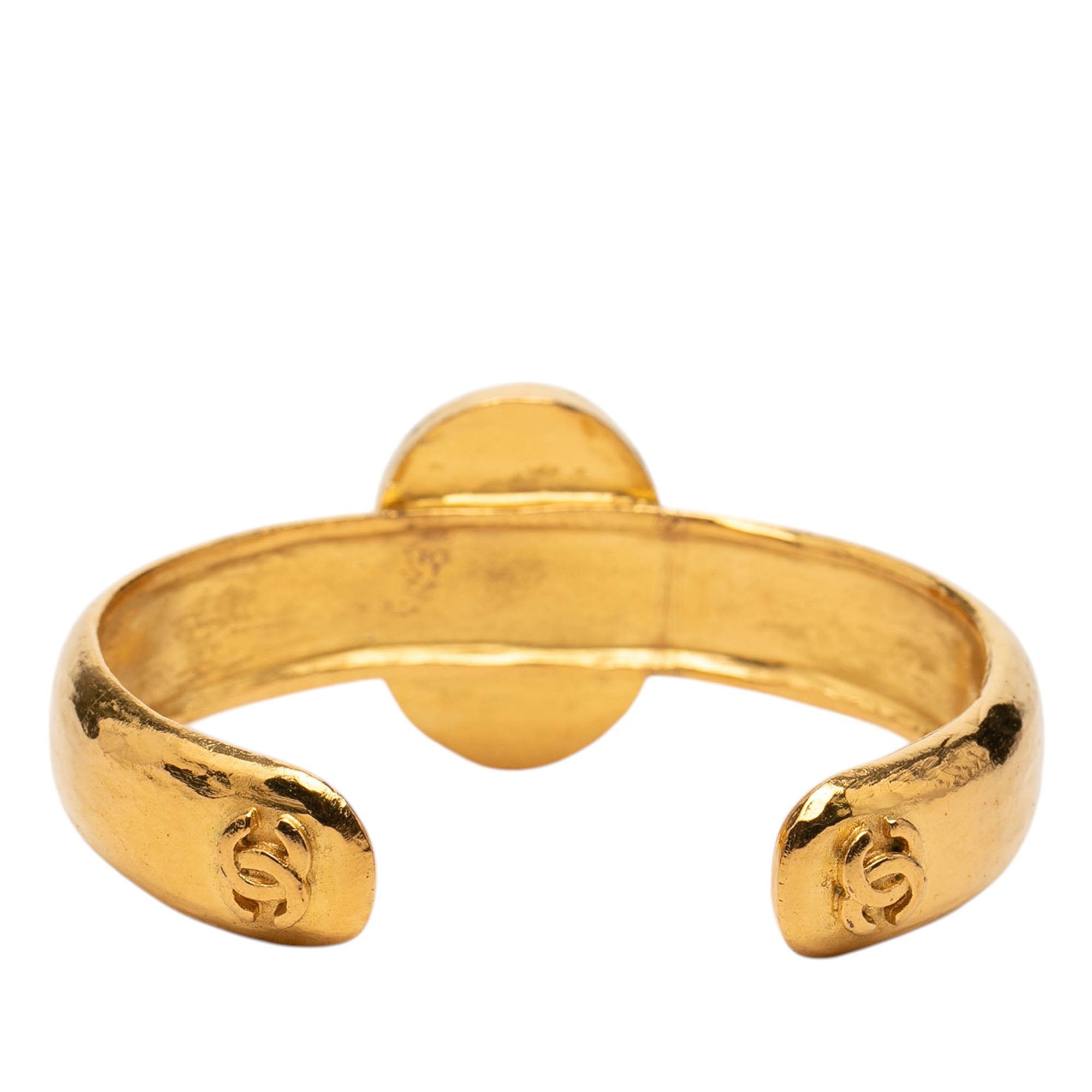 CC Gold Plated Faux Pearl Mother of Pearl Cuff Bracelet - Image 3