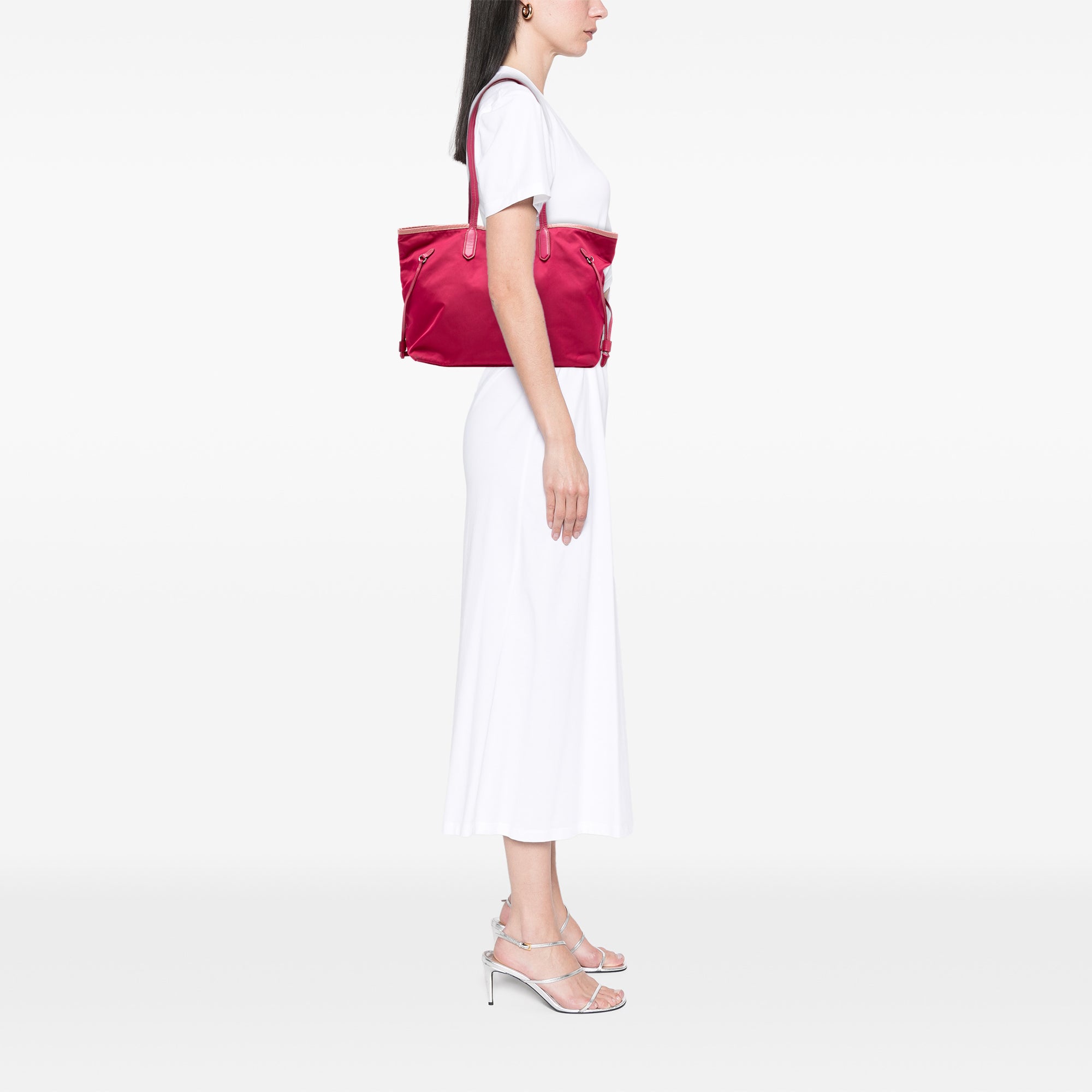 Saffiano Trimmed Tessuto Open Convertible Tote - Image 6