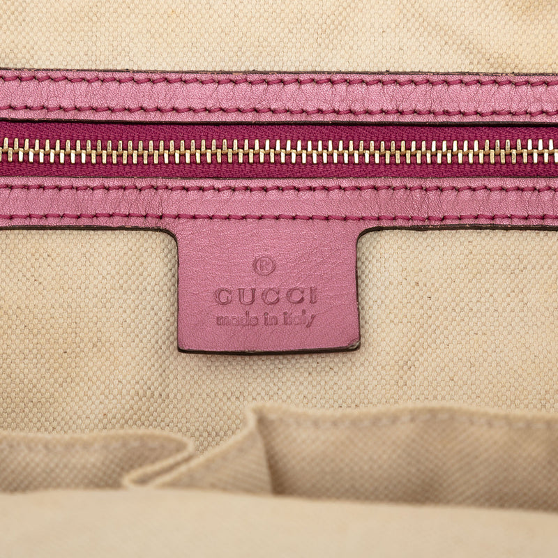 GG Canvas Heart Bit Satchel - Image 5