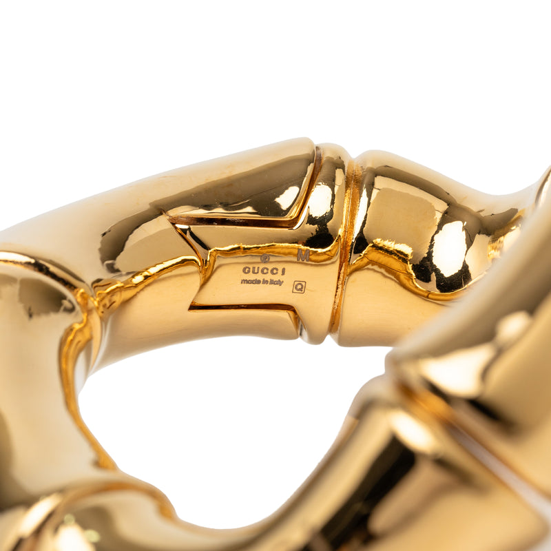 Gold Plated Bamboo Cuff Bracelet - Image 4