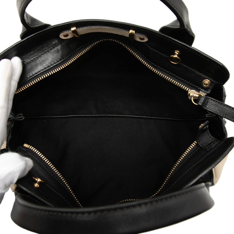 Small Bicolor Leather Alice Satchel - Image 4