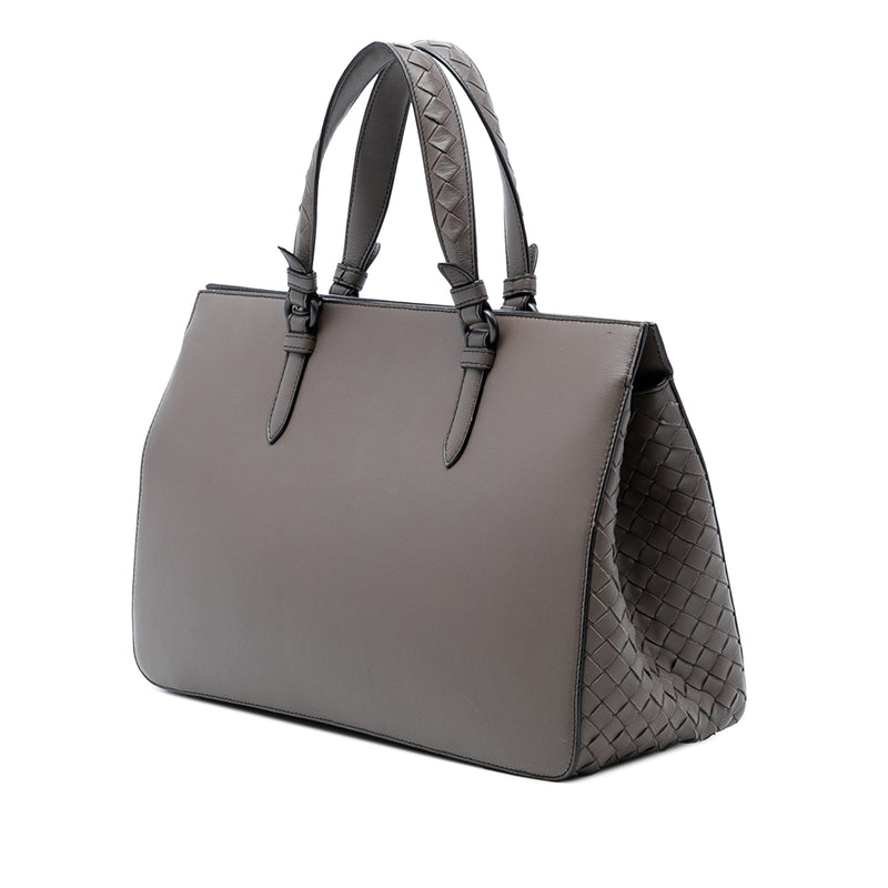 Intrecciato Trimmed Leather Ellittica Tote - Image 2