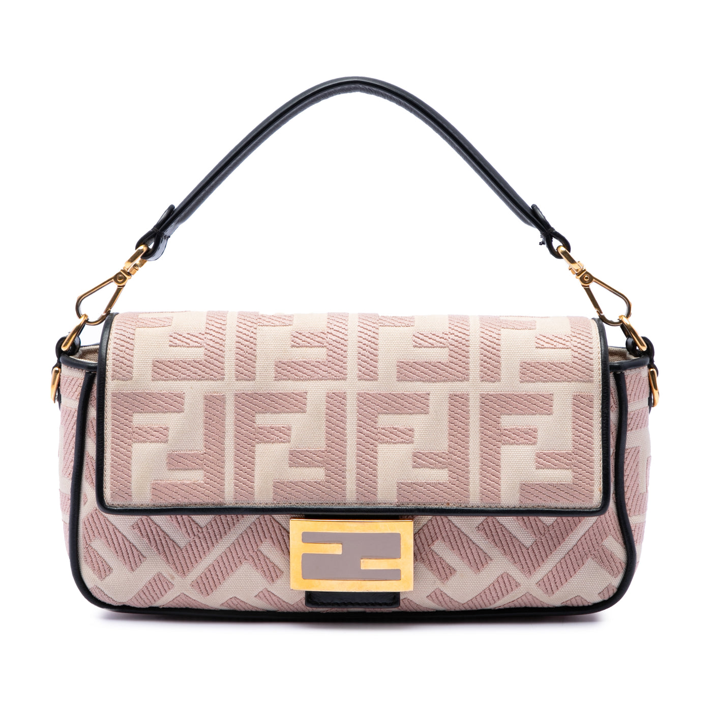 Zucca Embroidered Canvas Baguette Satchel - Image 1