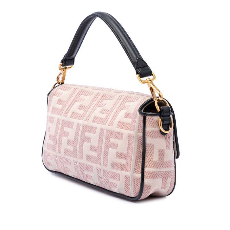 Zucca Embroidered Canvas Baguette Satchel - Image 2