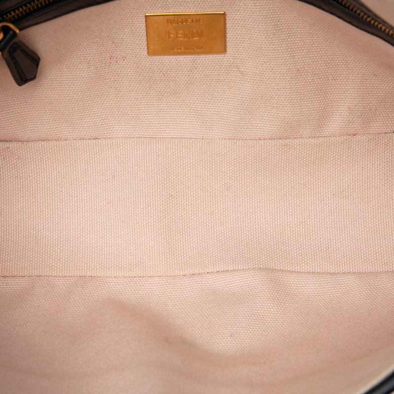 Zucca Embroidered Canvas Baguette Satchel - Image 4
