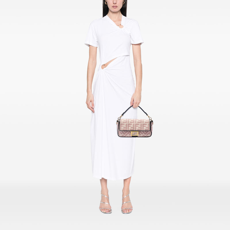 Zucca Embroidered Canvas Baguette Satchel - Image 6