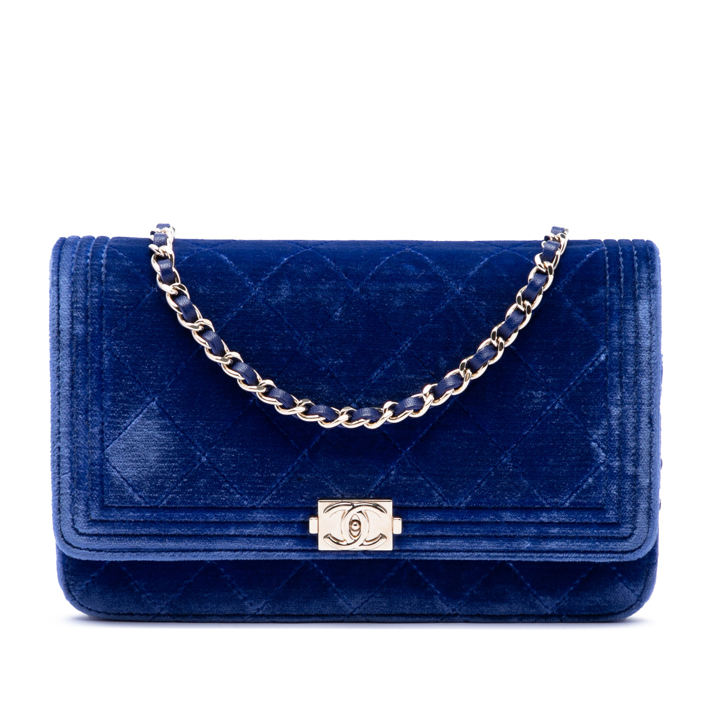 Quilted Velvet Boy Wallet On Chain - Image 1