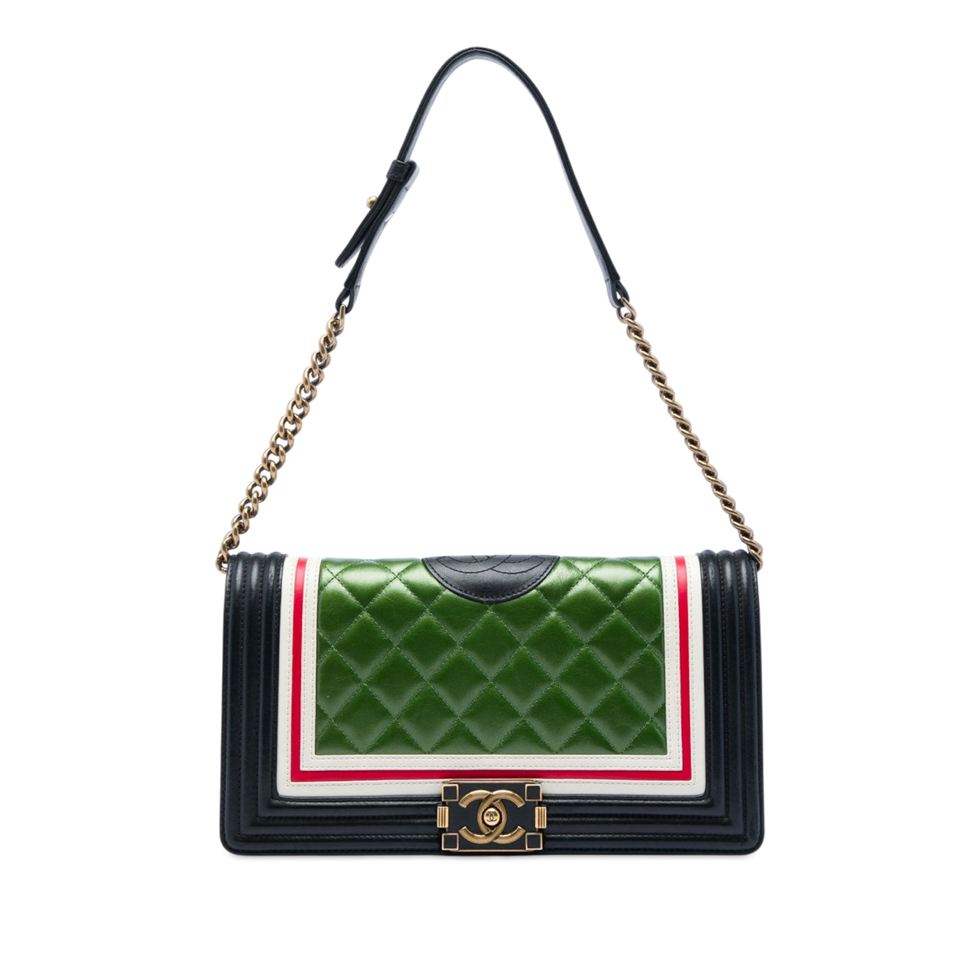 Multicolor Quilted Lambskin Crest East West Boy Flap - Image 1