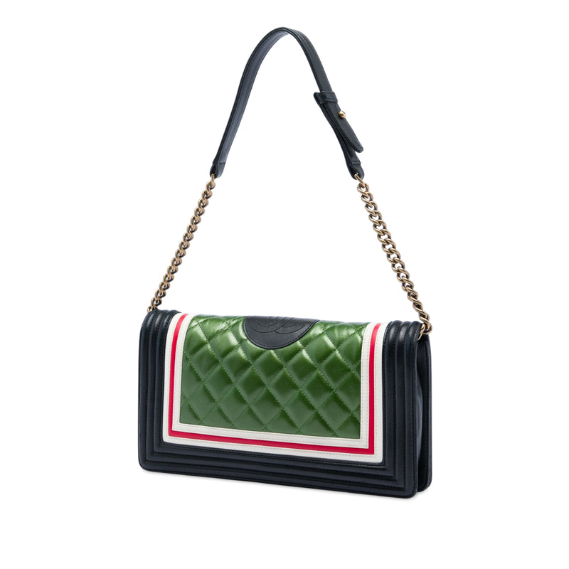 Multicolor Quilted Lambskin Crest East West Boy Flap - Image 2