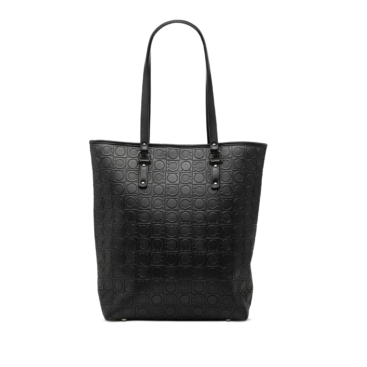 Gancini Embossed Leather Tote - Image 1