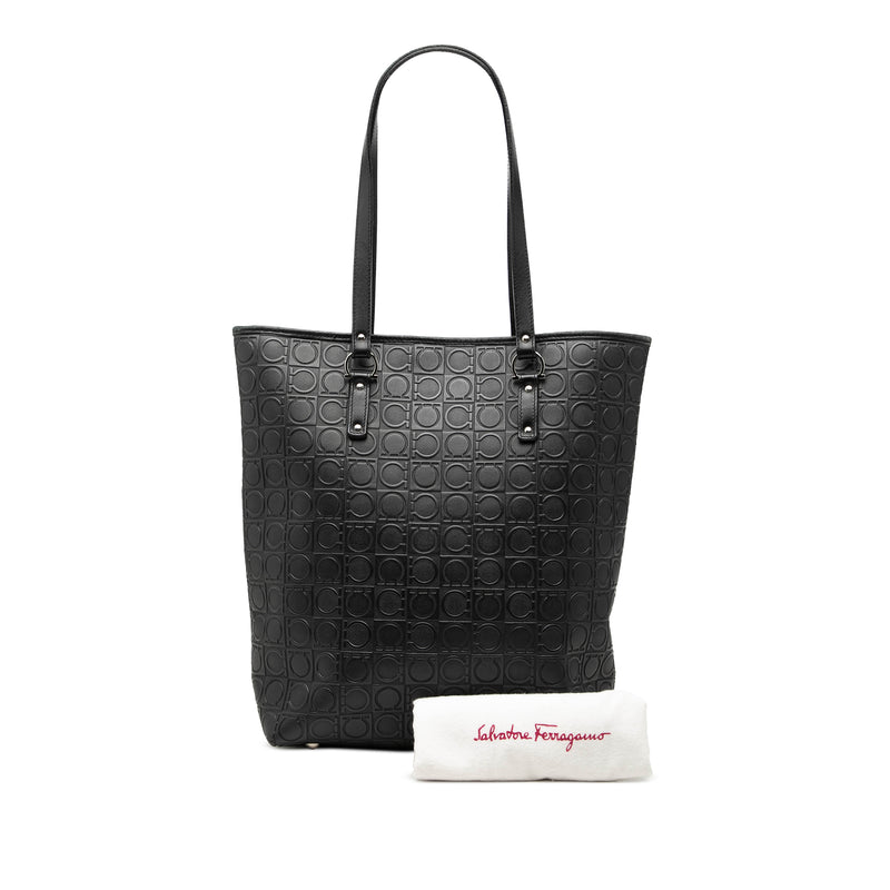 Gancini Embossed Leather Tote - Image 9