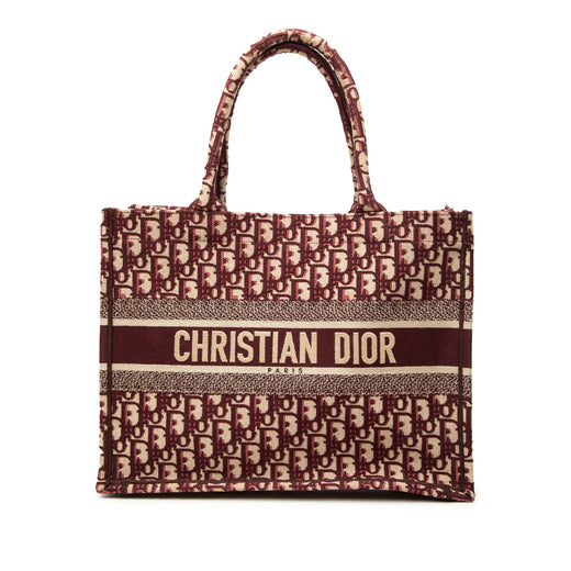 Medium Oblique Embroidered Canvas Book Tote - Image 1