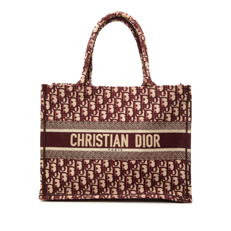 Medium Oblique Embroidered Canvas Book Tote