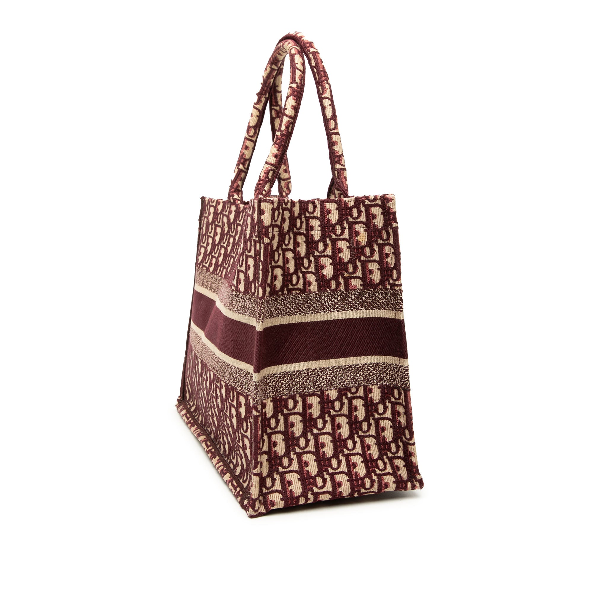 Medium Oblique Embroidered Canvas Book Tote - Image 2