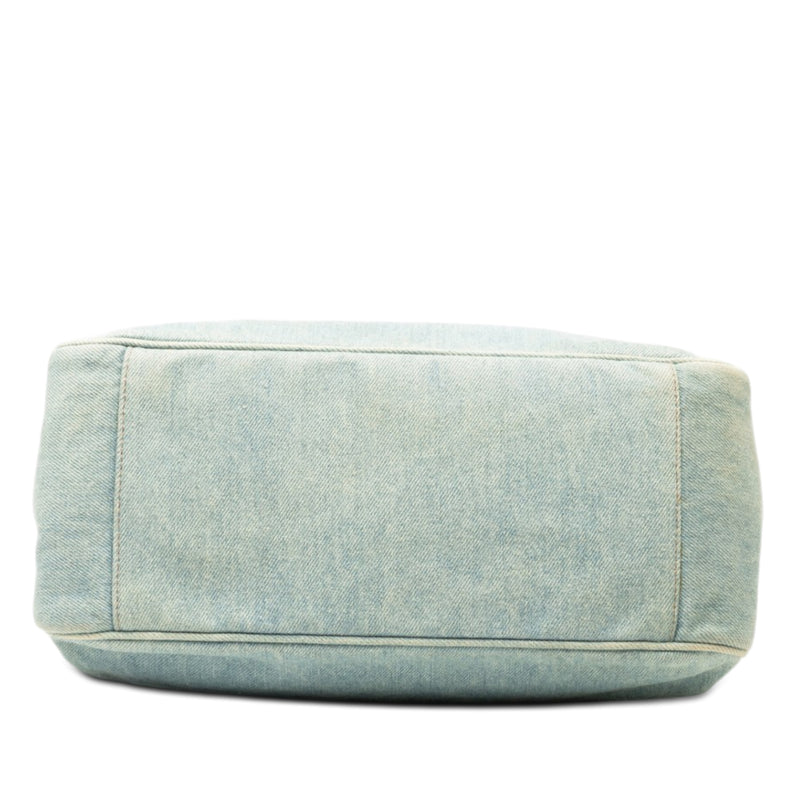 CC Denim Tortoise Handle Tote - Image 3