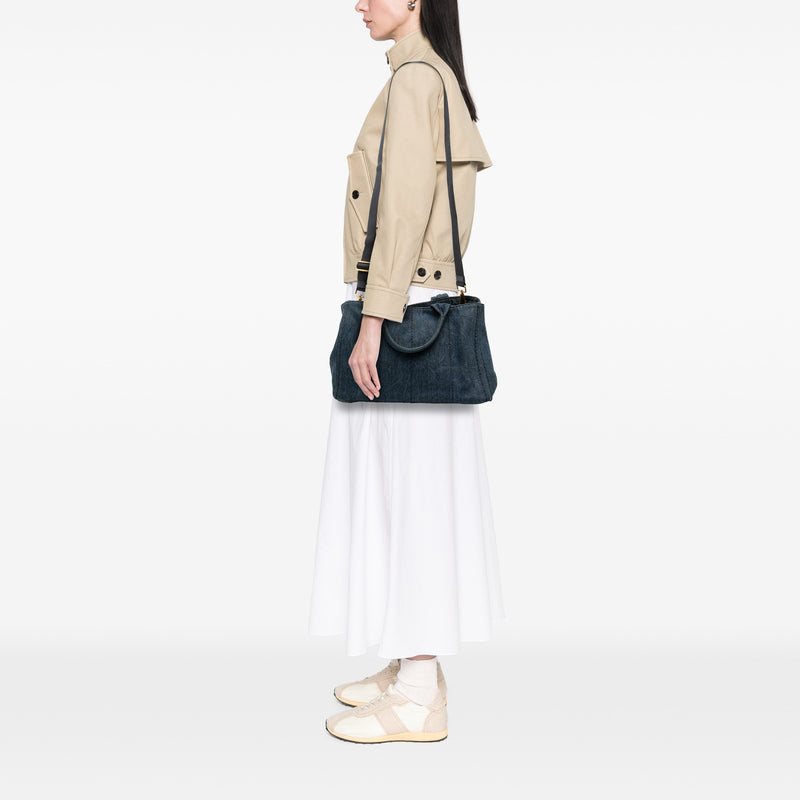Denim Canapa Logo Satchel - Image 6
