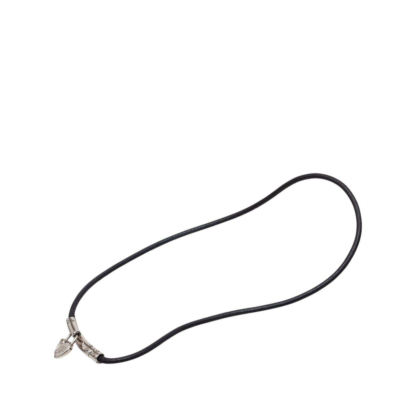 Palladium Plated Vive L Idee Heart Padlock Choker Necklace - Image 1