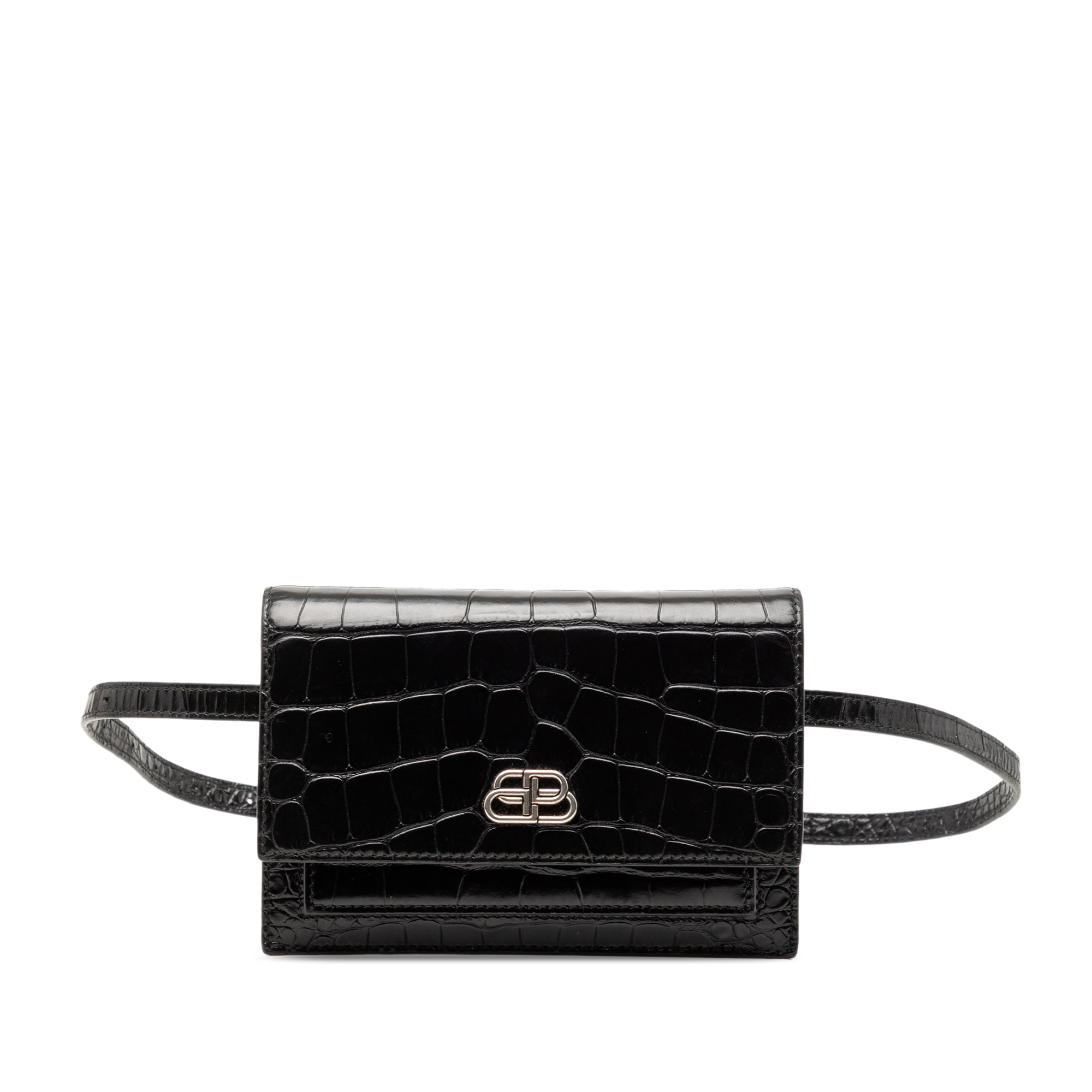 Croc Embossed Leather Sharp Belt Bag XS - Image 1