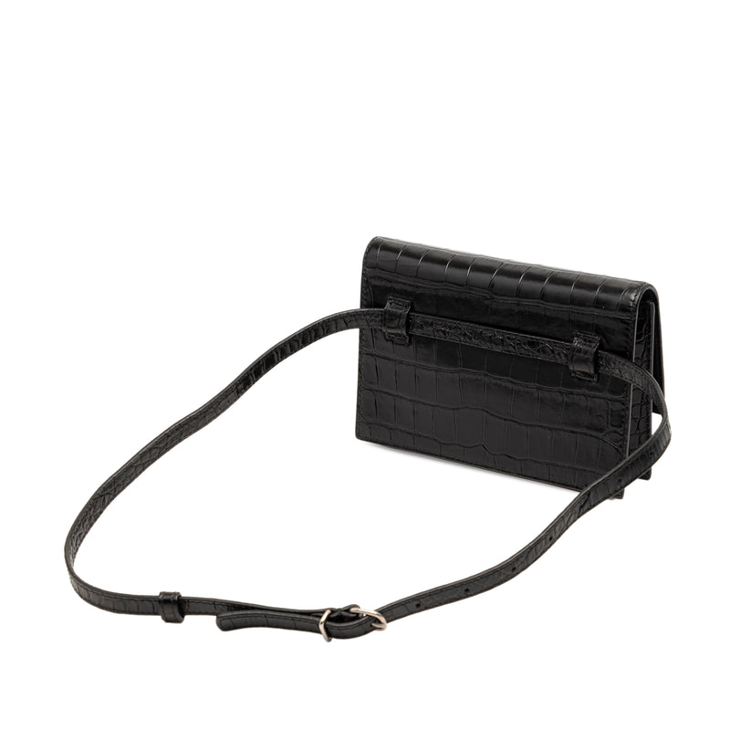 Croc Embossed Leather Sharp Belt Bag XS - Image 2