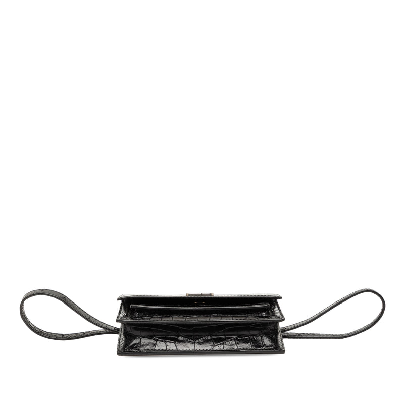 Croc Embossed Leather Sharp Belt Bag XS - Image 3