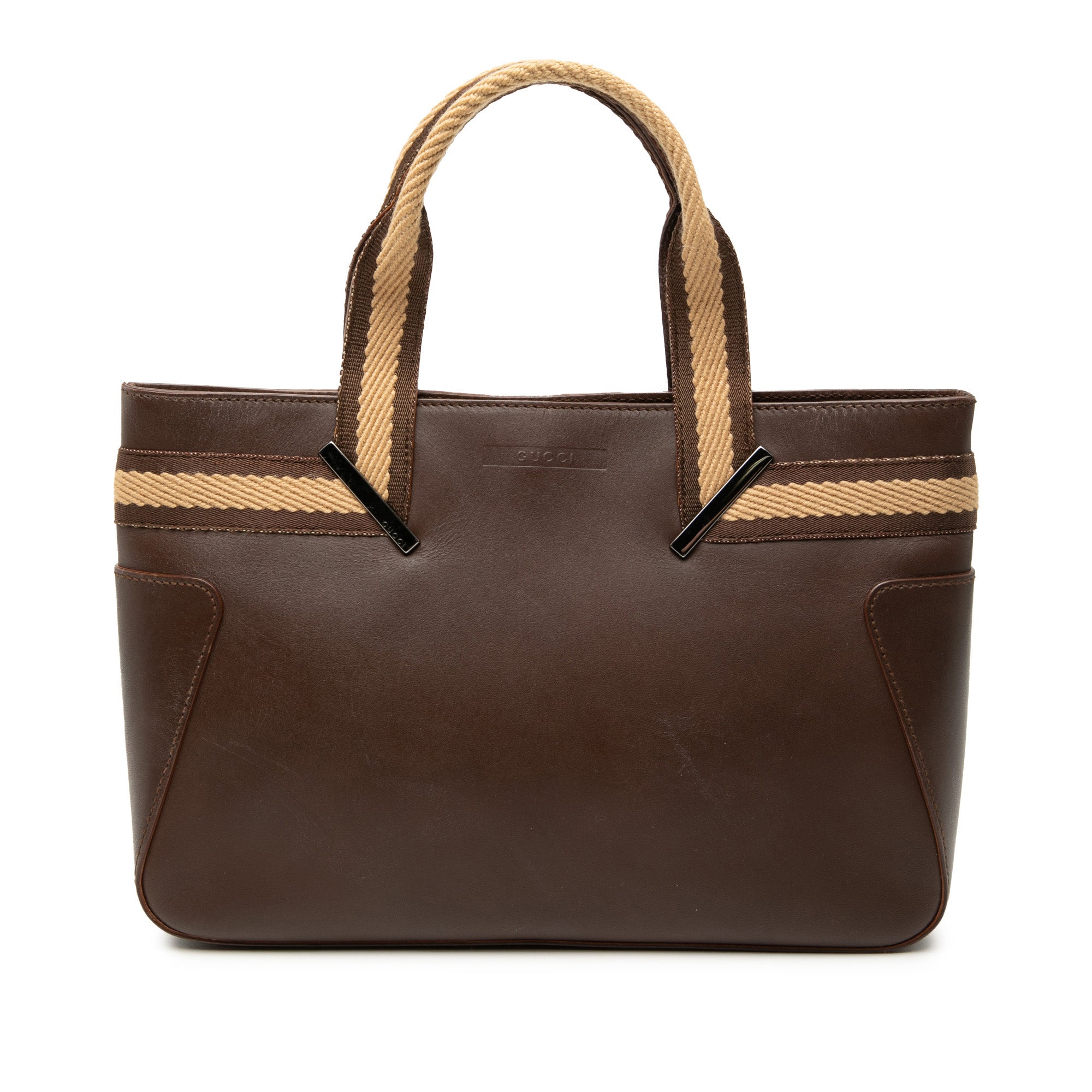Leather Web Handbag - Image 1