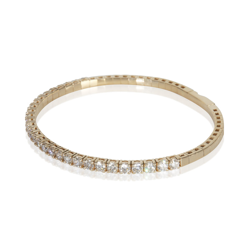 Yellow Gold Diamond Flexible Bangle Bracelet 14k