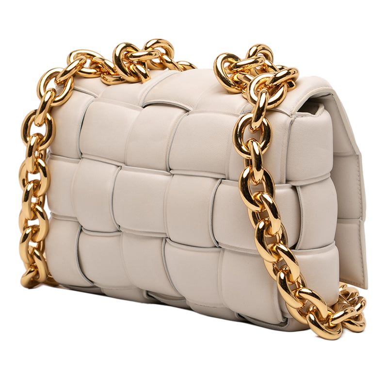Nappa Intrecciato Padded Chain Cassette Satchel - Image 2