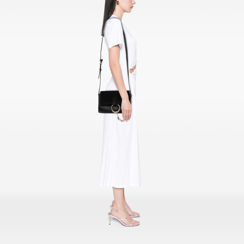 Small Suede and Calfskin Faye Crossbody - Image 7