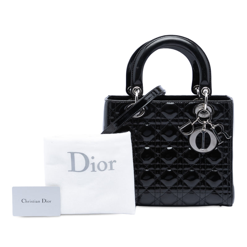 Medium Patent Cannage Lady Dior - Image 7