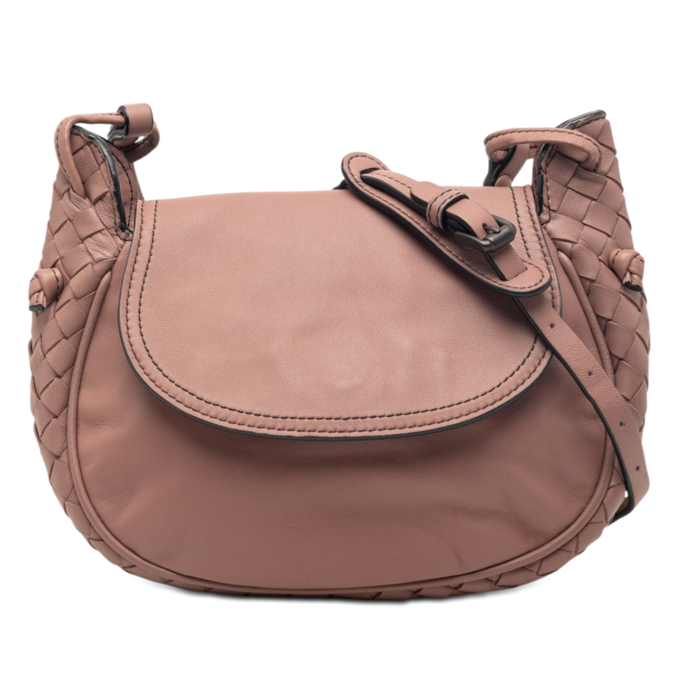 Small Intrecciato Trimmed Nappa Nodini Flap - Image 1