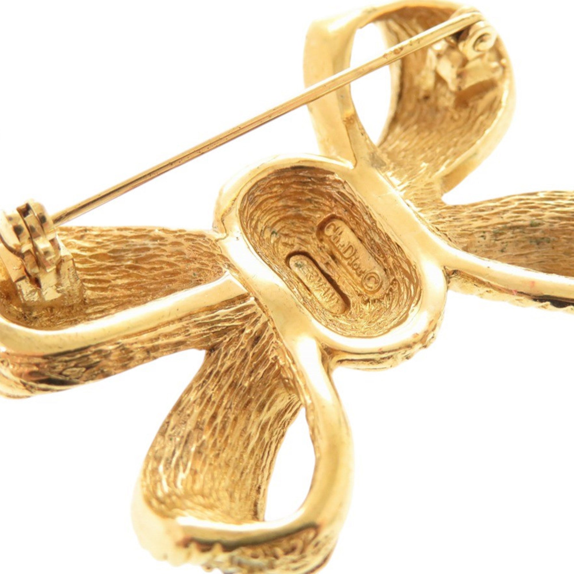 Gold Plated Strass Bow Brooch - Image 4