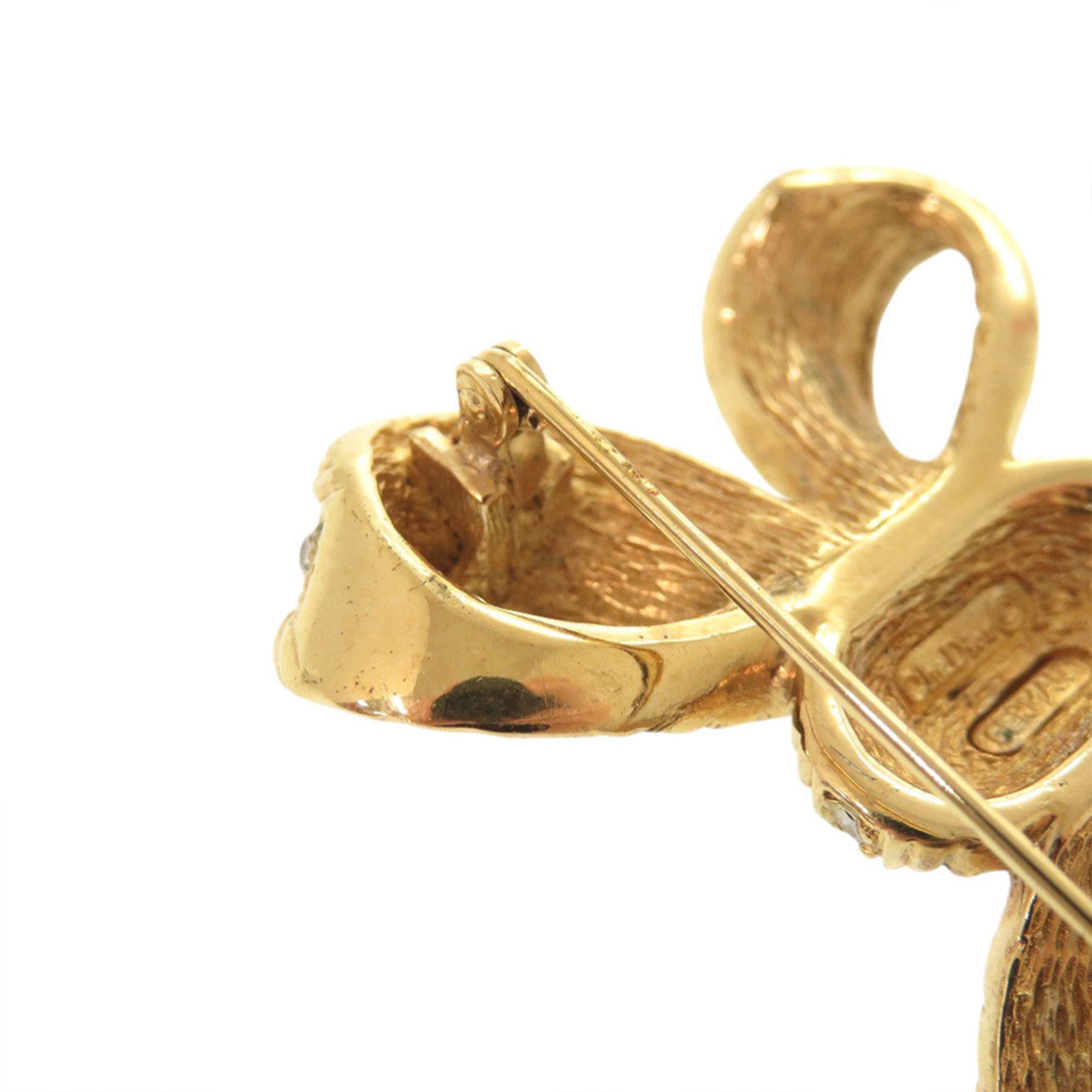 Gold Plated Strass Bow Brooch - Image 7