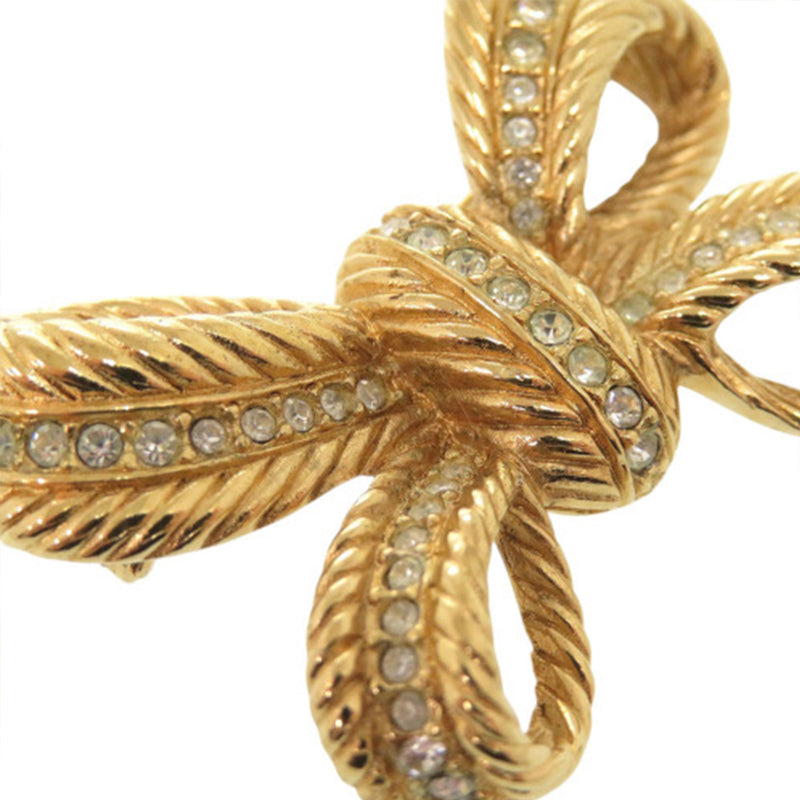 Gold Plated Strass Bow Brooch - Image 8