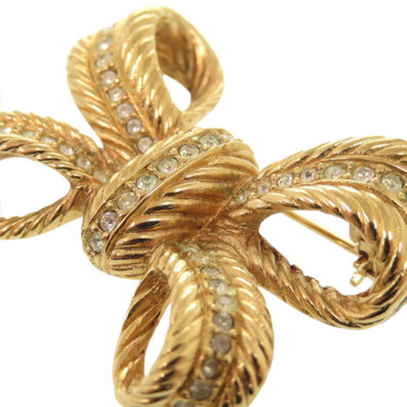 Gold Plated Strass Bow Brooch - Image 9