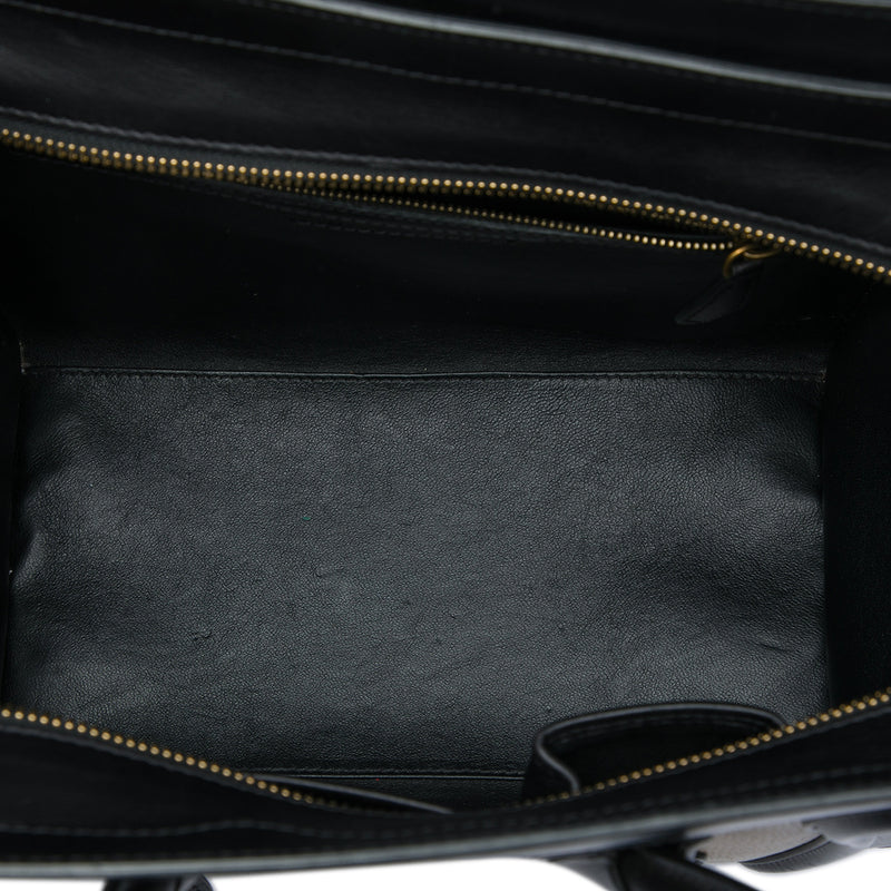 Mini Tricolor Calfskin and Suede Luggage Tote - Image 4