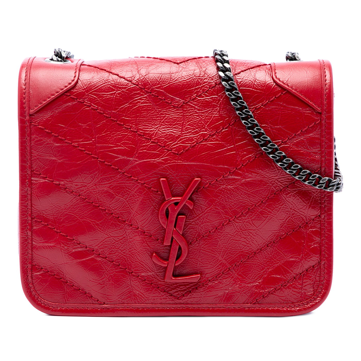 Crinkled Calfskin Niki Wallet on Chain - Image 1