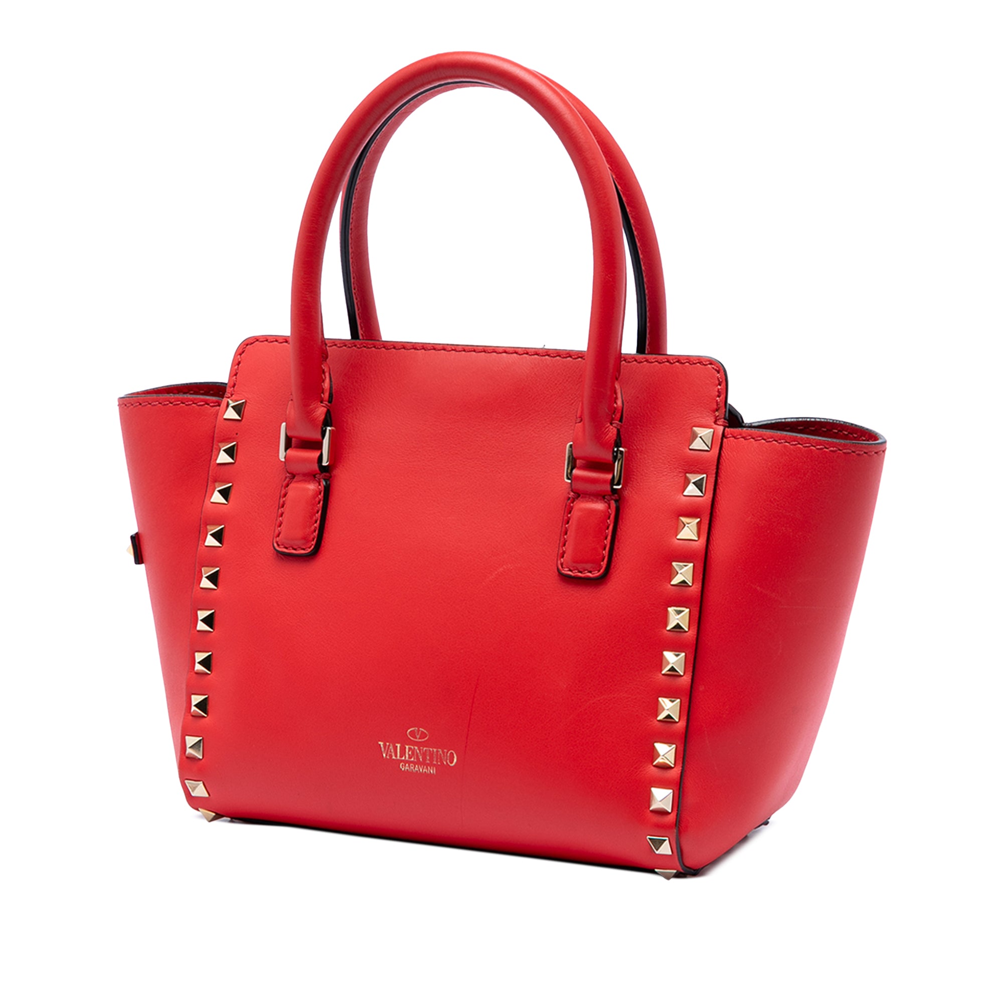 Mini Leather Rockstud Double Handle Tote - Image 2