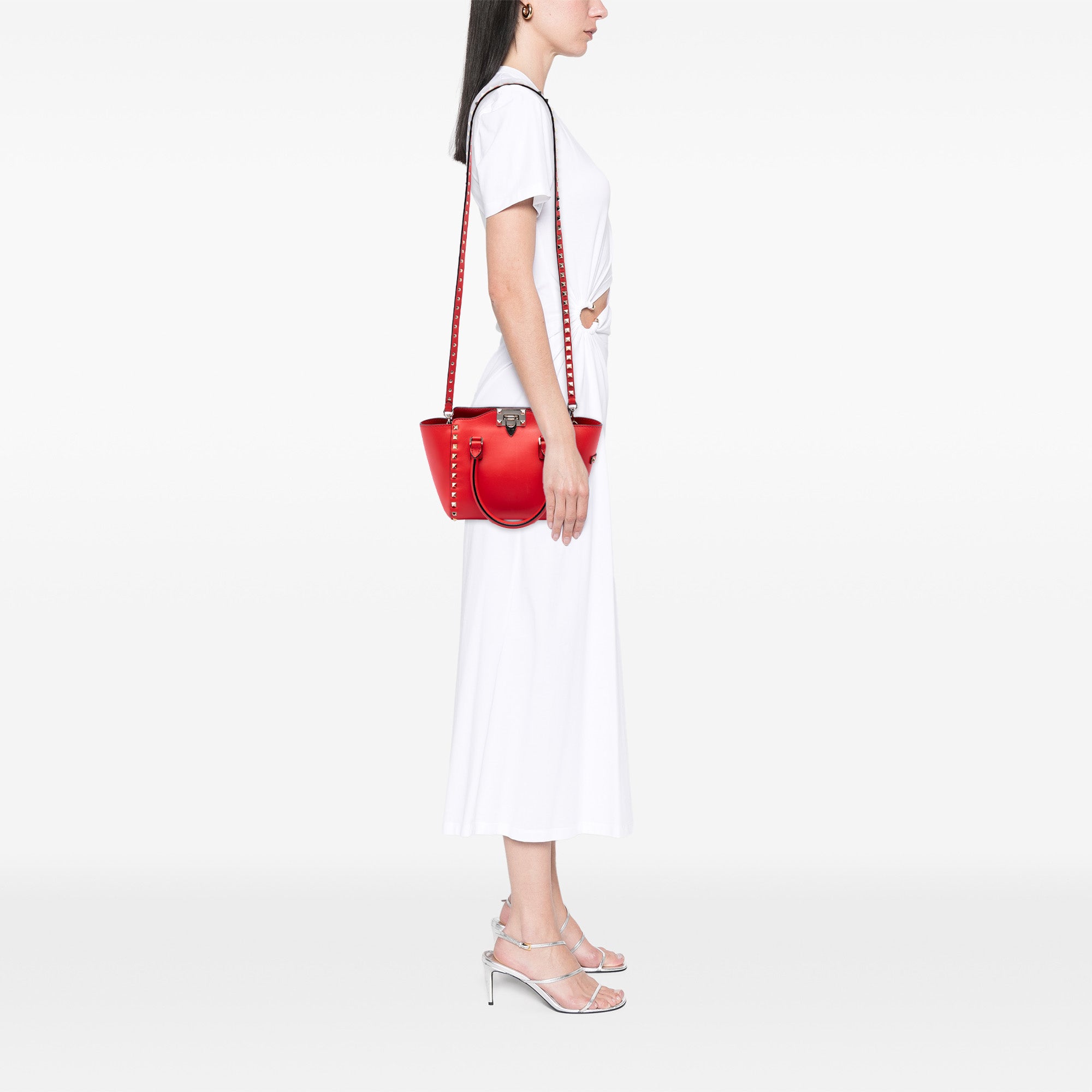 Mini Leather Rockstud Double Handle Tote - Image 6