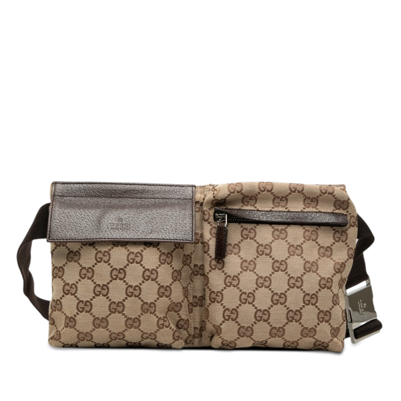 GG Canvas Double Pocket Belt Bag - Image 1
