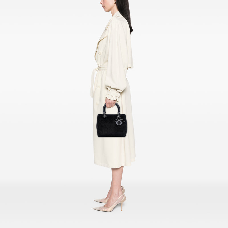 Medium Suede Cannage Lady Dior - Image 7