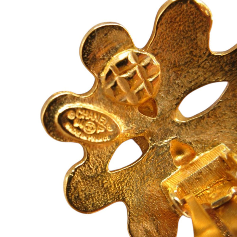 CC Gold Plated Floral Clip On Earrings - Image 4