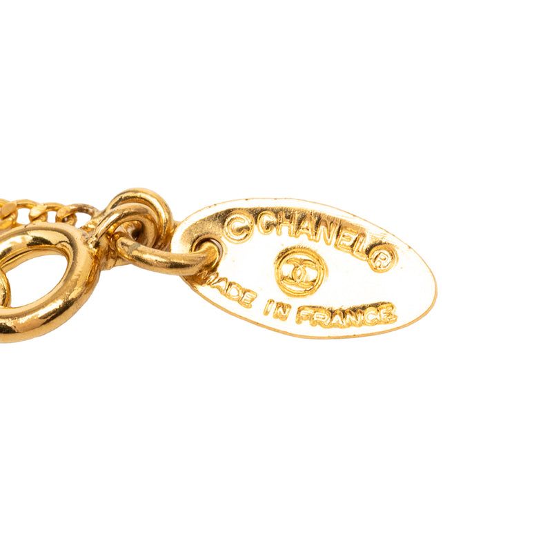 CC Gold Plated Strass Round Pendant Necklace - Image 3