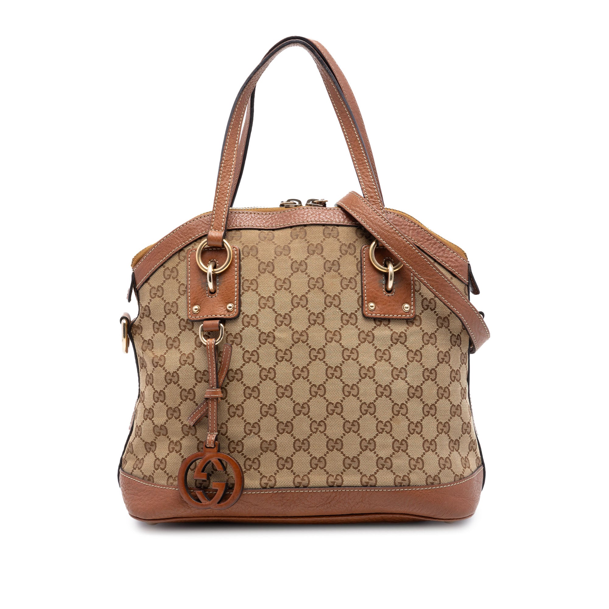 Medium GG Canvas Charm Dome Satchel - Image 1